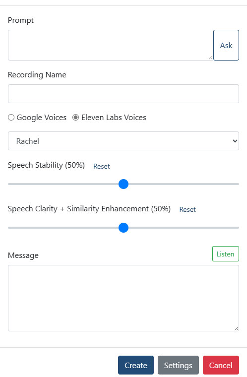 speech tool setup