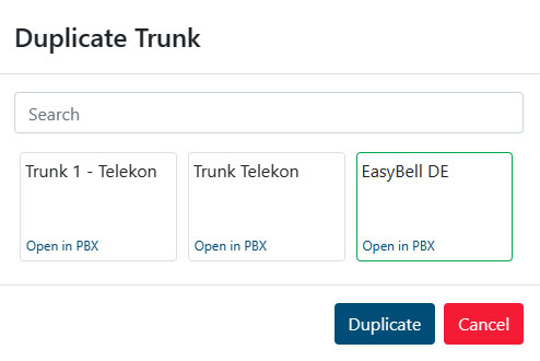 Trunk duplicate